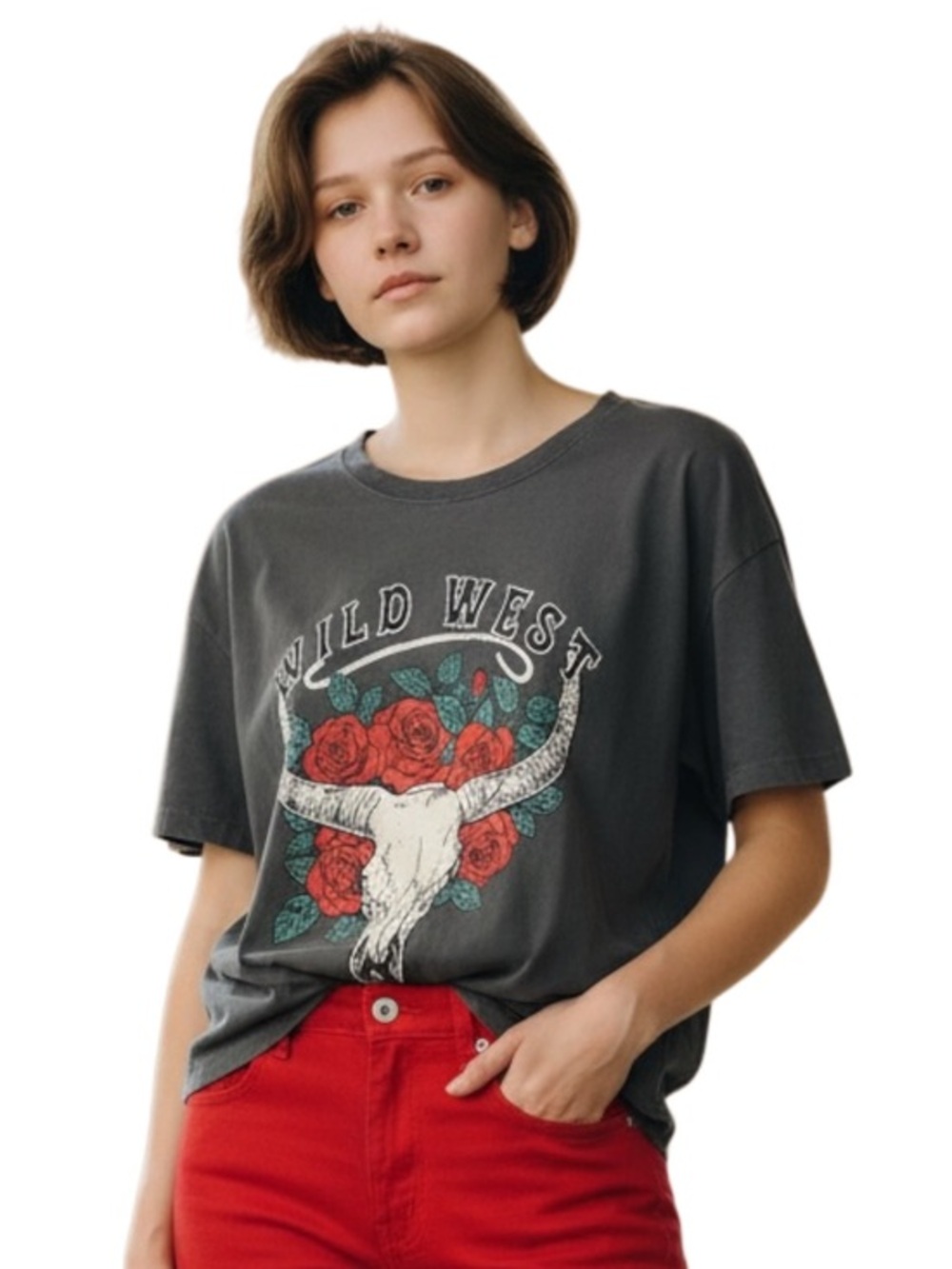 Vintage Threadz California T-Shirt Juniors S Charcoal Gray Cropped